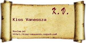 Kiss Vanessza névjegykártya